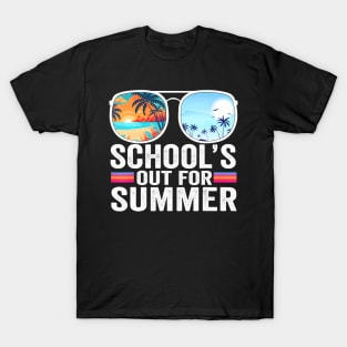 Schools Out For Summer Glasses  Of School Teacher T-Shirt